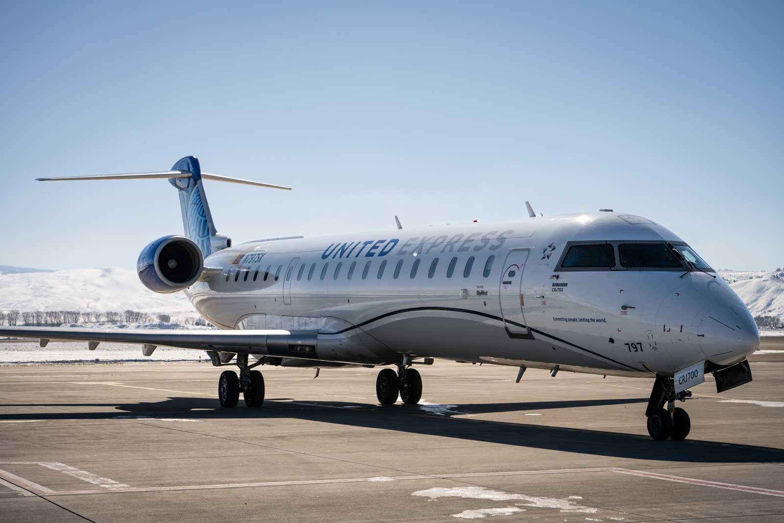 A plane on the tarmac at Gunnison-Crested Butte Regional Airport