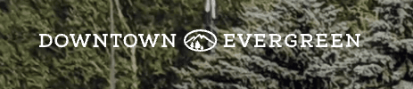 Downtown Evergreen logo with white text.