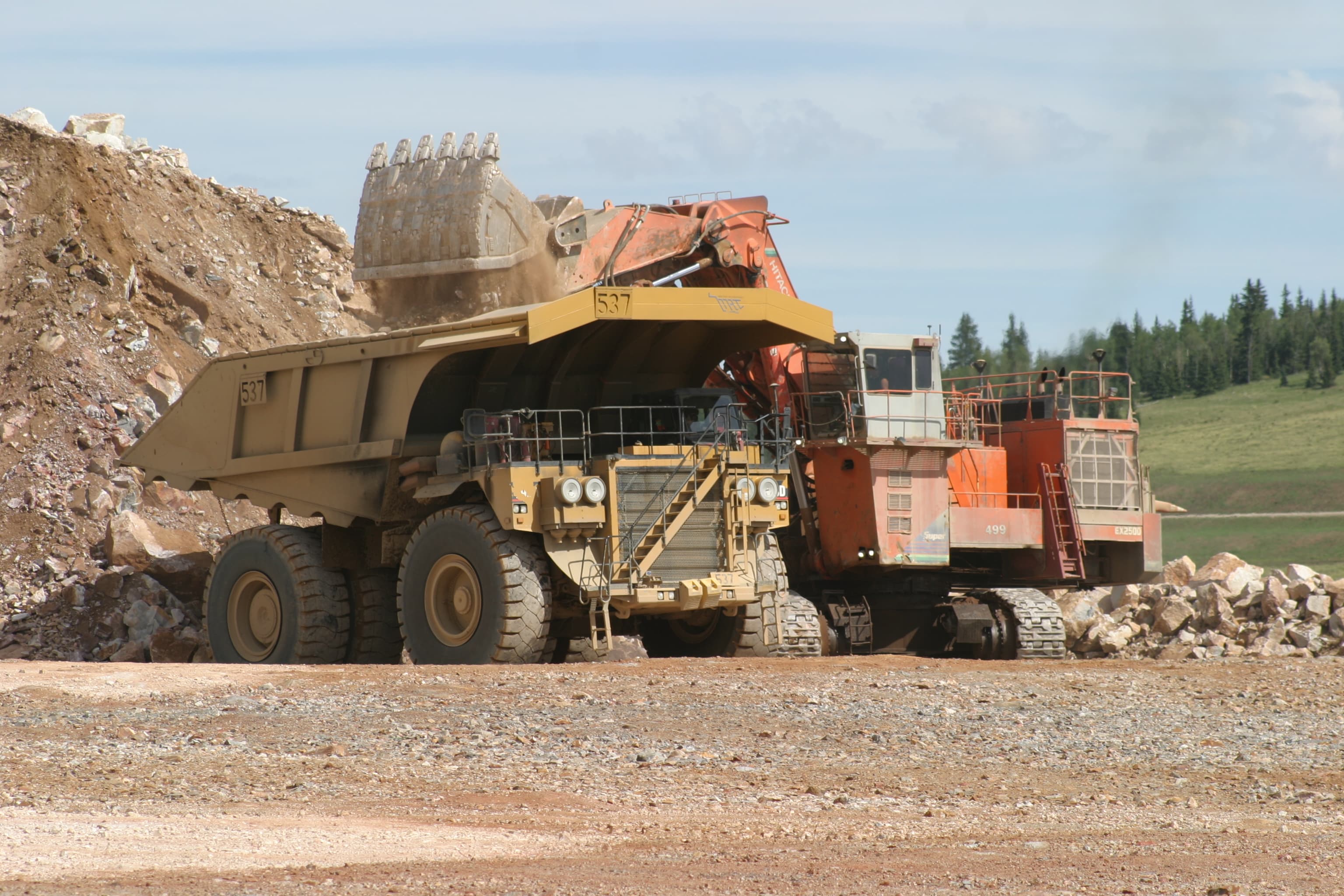 large mining equipment working in the cc&v gold mine photo