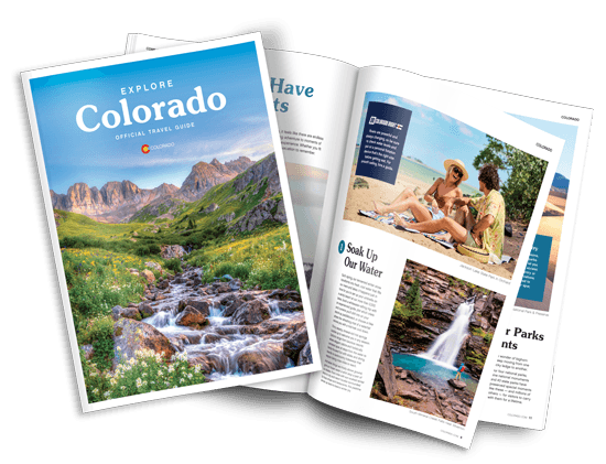 Covers of the Colorado visitors guide and map