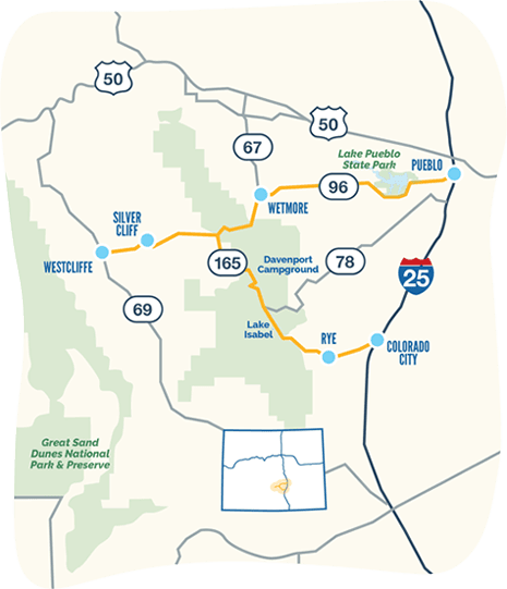 Frontier Pathways byway map