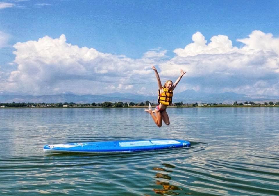 rocky mountain paddle board at union reservoir in longmont photo