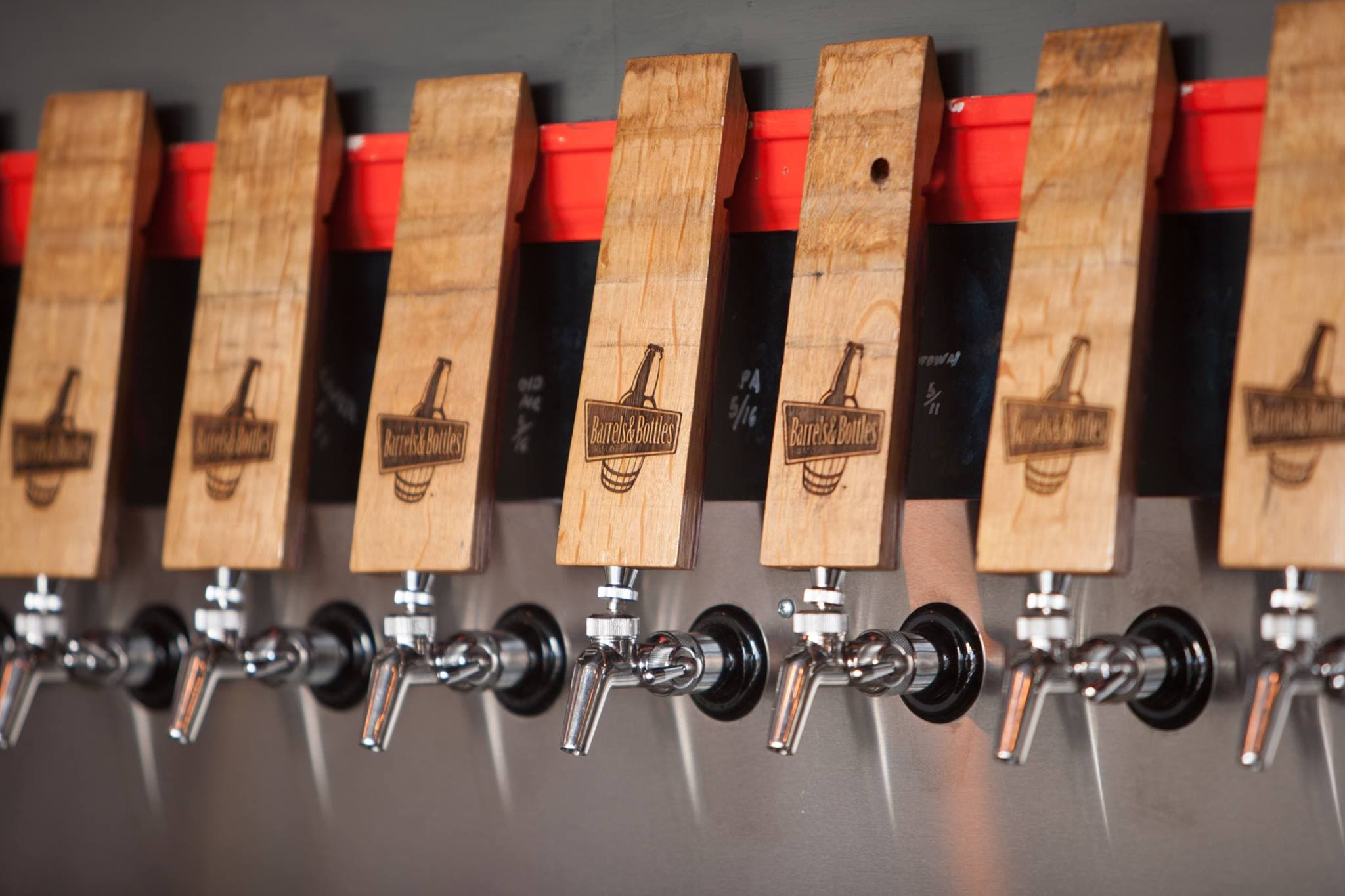 barrels and bottles brewery in golden photo