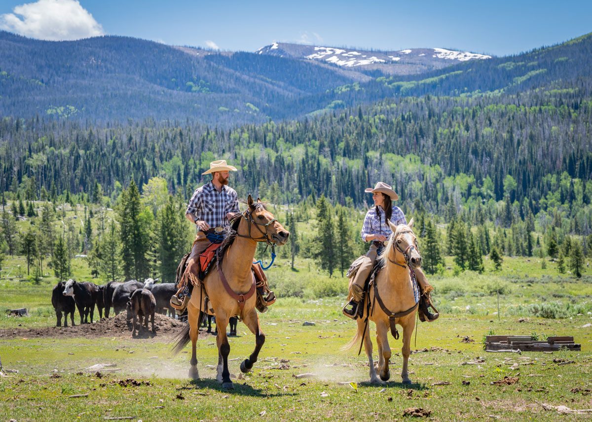 horseback riding during warm sunny days at Vista Verde in Colorado