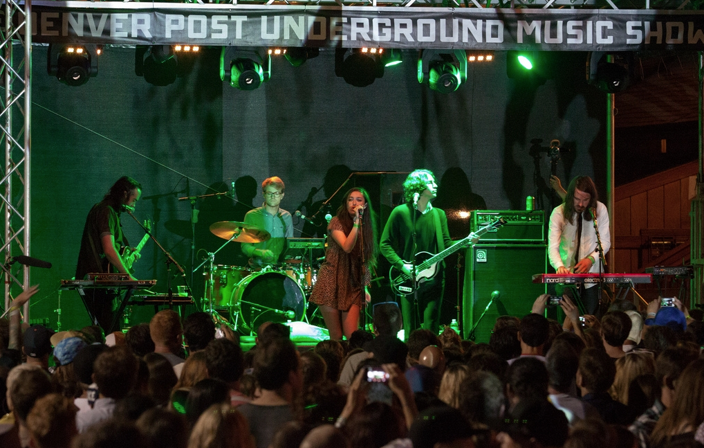 Cult performing onstage at the Denver Post Underground Music Showcase in 2013