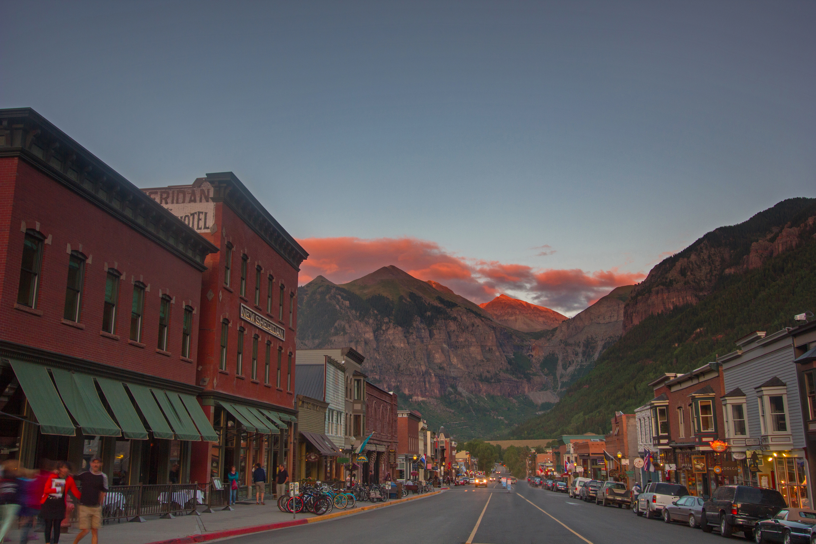 Telluride Creative District at sunset