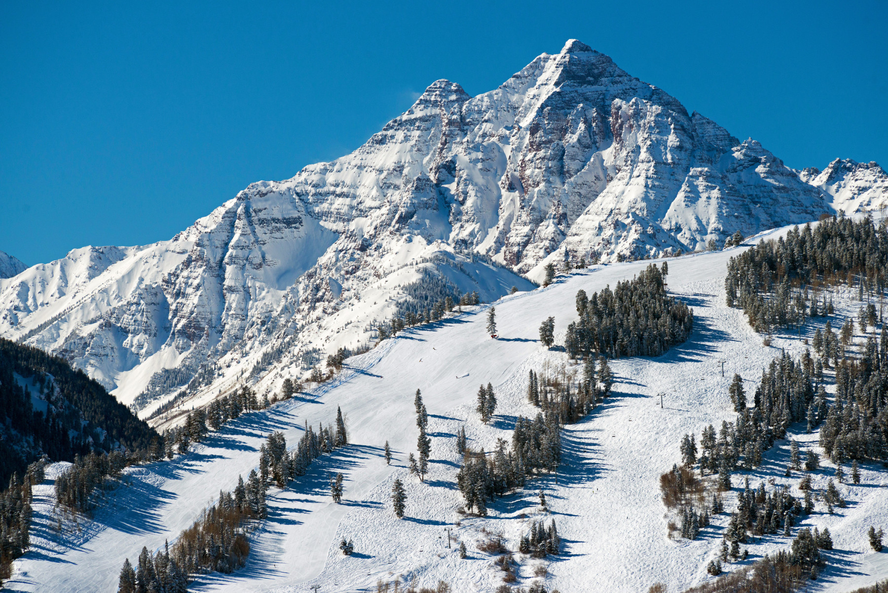 buttermilk's wide open groomers are surrounded by 14,000 ft peaks. photo