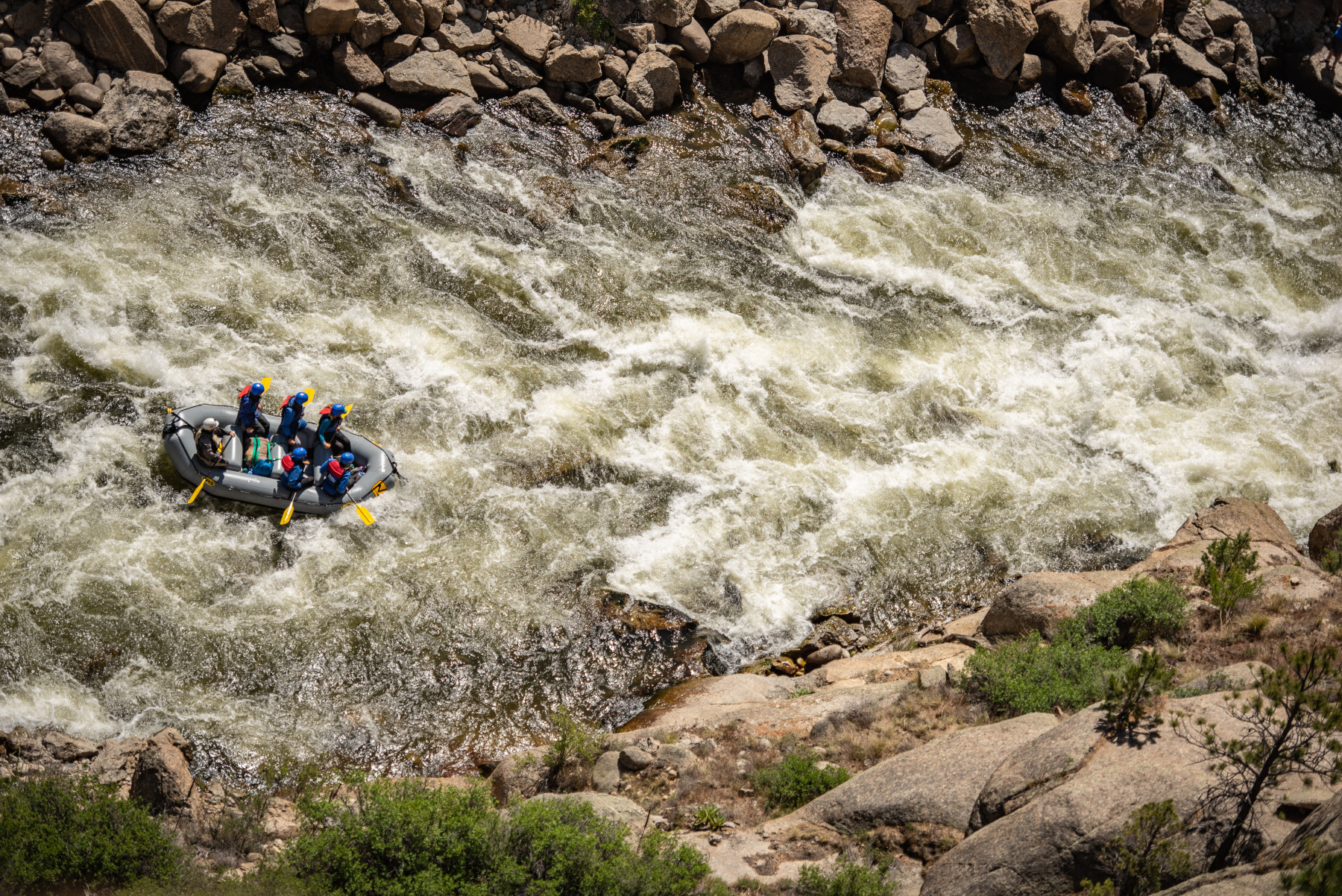 zoom flume rapid in browns canyon national monument near buena vista, colorado. photo
