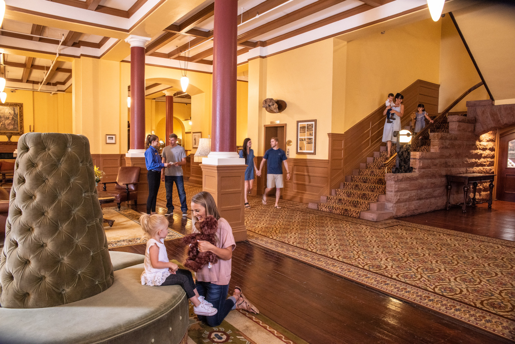 family in hotel lobby photo 3