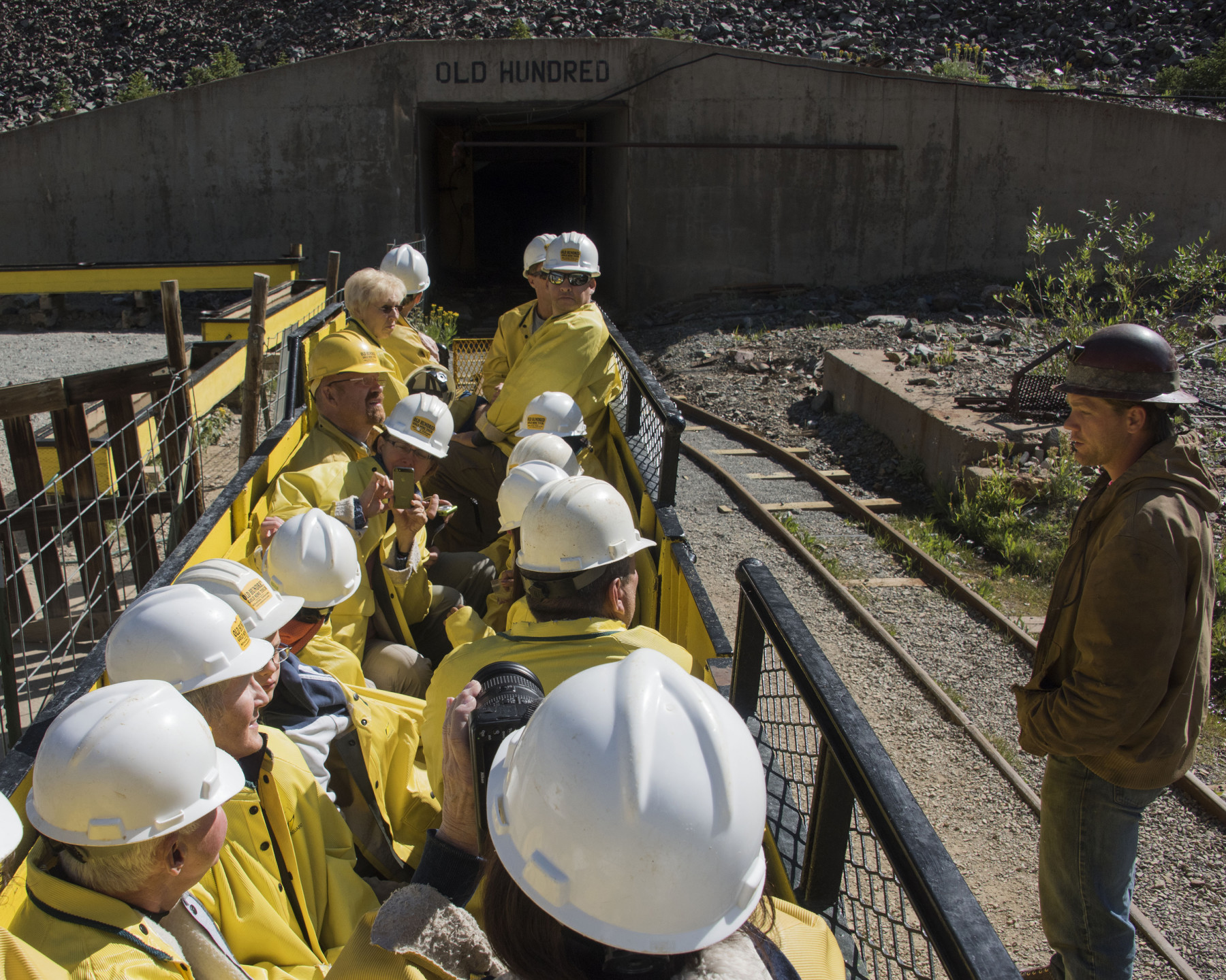 ride the mine tram: your trip into the heart of 13,240 foot galena mountain begins with a ride on an original battery-powered mine tram. this car was originally built for ouray’s famous campbird mine! all our equipment is authentic from the san juans and photo